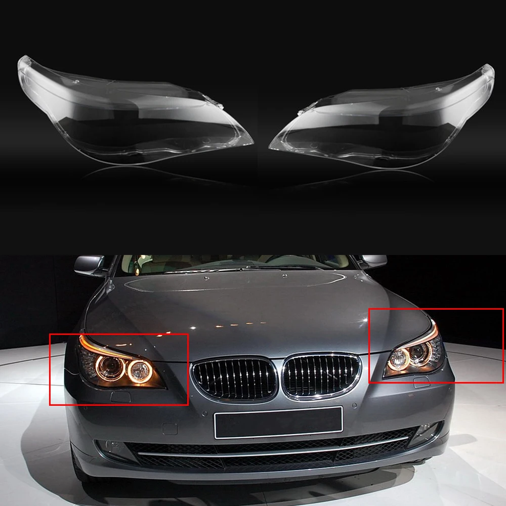 

Lens Case Transparent Lampshade Headlight Cover For BMW 5 series E60 E61 530i 523 525 2004-2010 Car Light Lamp Shell Headlamp