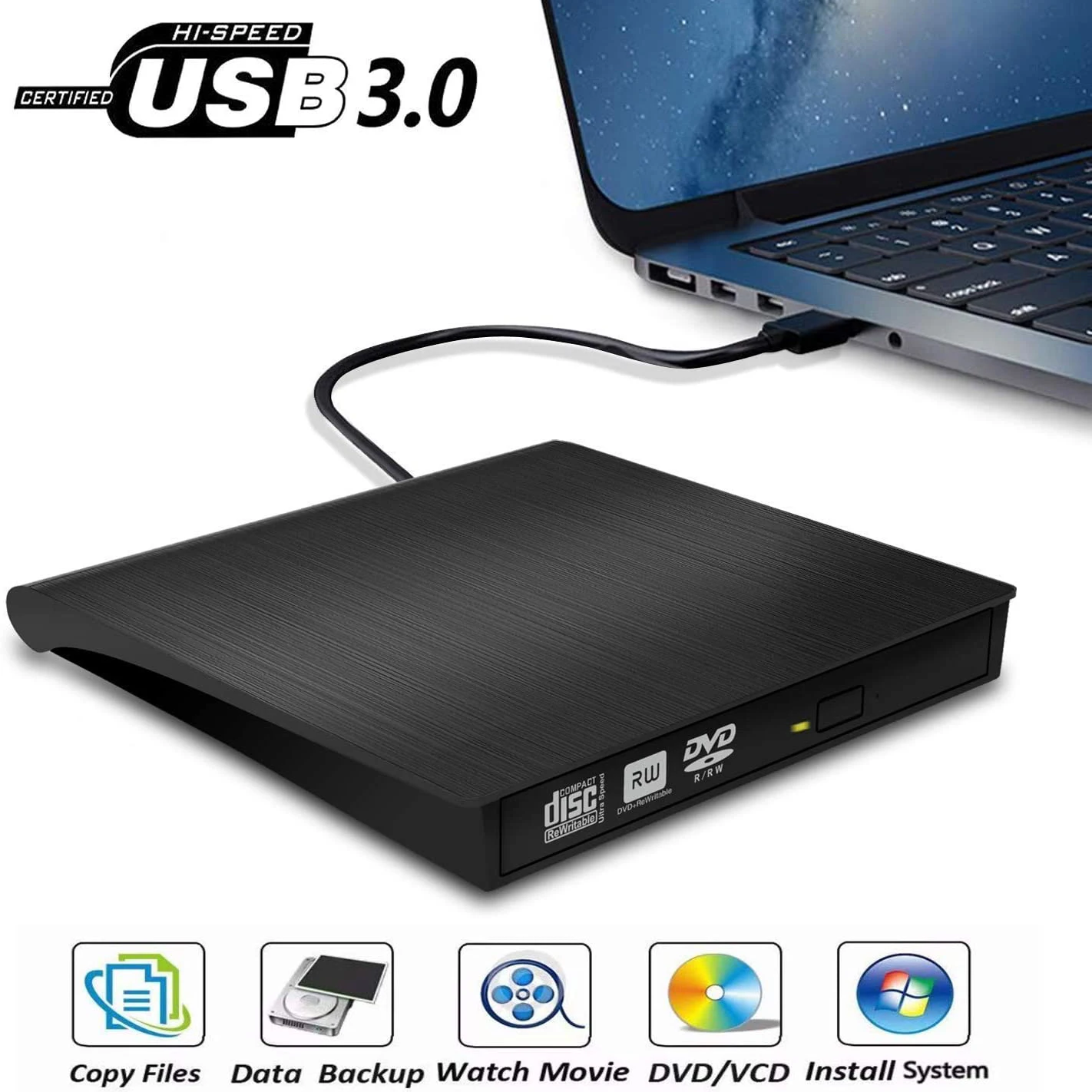 Новый Выдвижной Портативный DVD CD RAM внешний и HDD устройство выдвижной драйвер USB3.0
