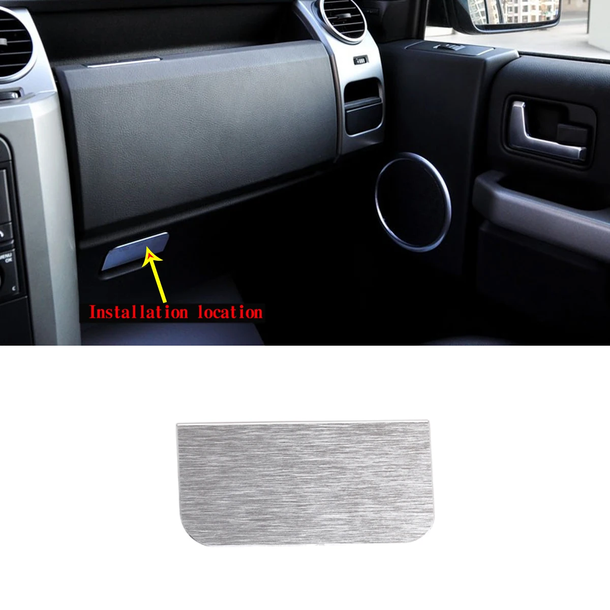 

Aluminum Alloy Car Styling for Land Rover Discovery 3 LR3 2004-2009 Co-pilot Glove Box Switch Stickers Silver Car Accessories