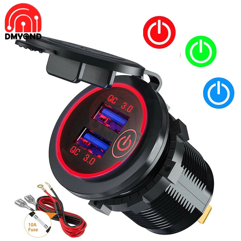 Автомобильное зарядное устройство с двумя USB-портами 5-12 в пост. Тока QC 3 0 |