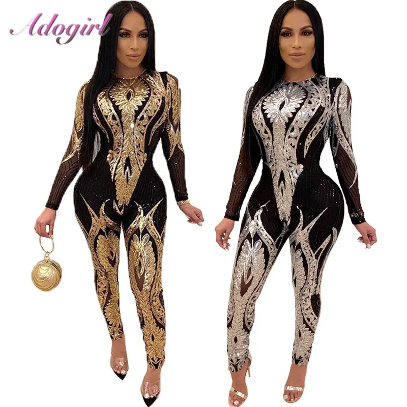 Женский сетчатый комбинезон для вечеринки в клубе пикантный Облегающий с