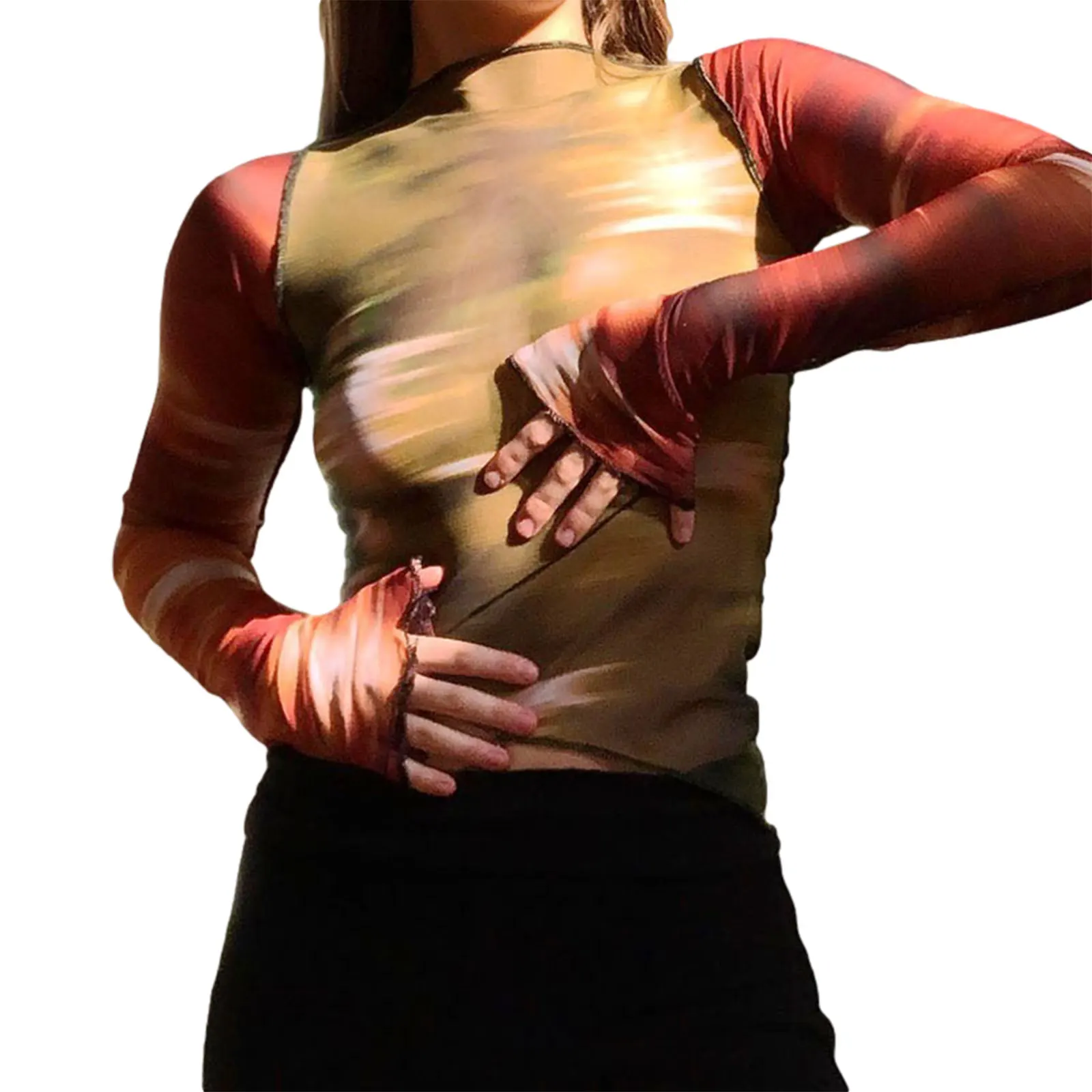 Женские топы с абстрактным принтом в стиле 90-х сексуальные женские Модные