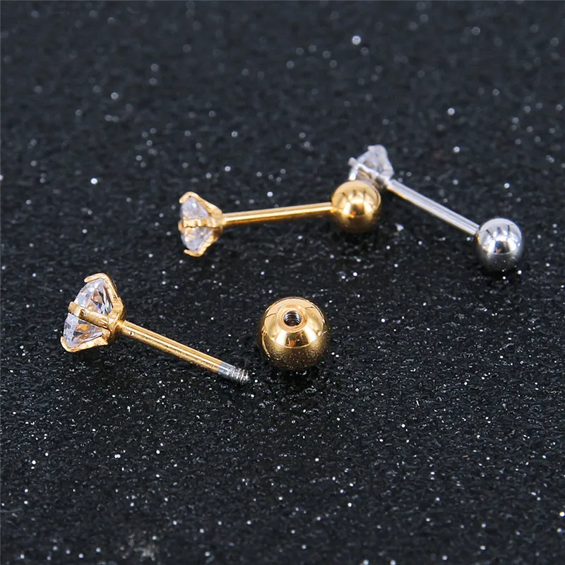 Новое поступление Cz серьги Надеваемые На ушной хрящ круглые хрустальные и