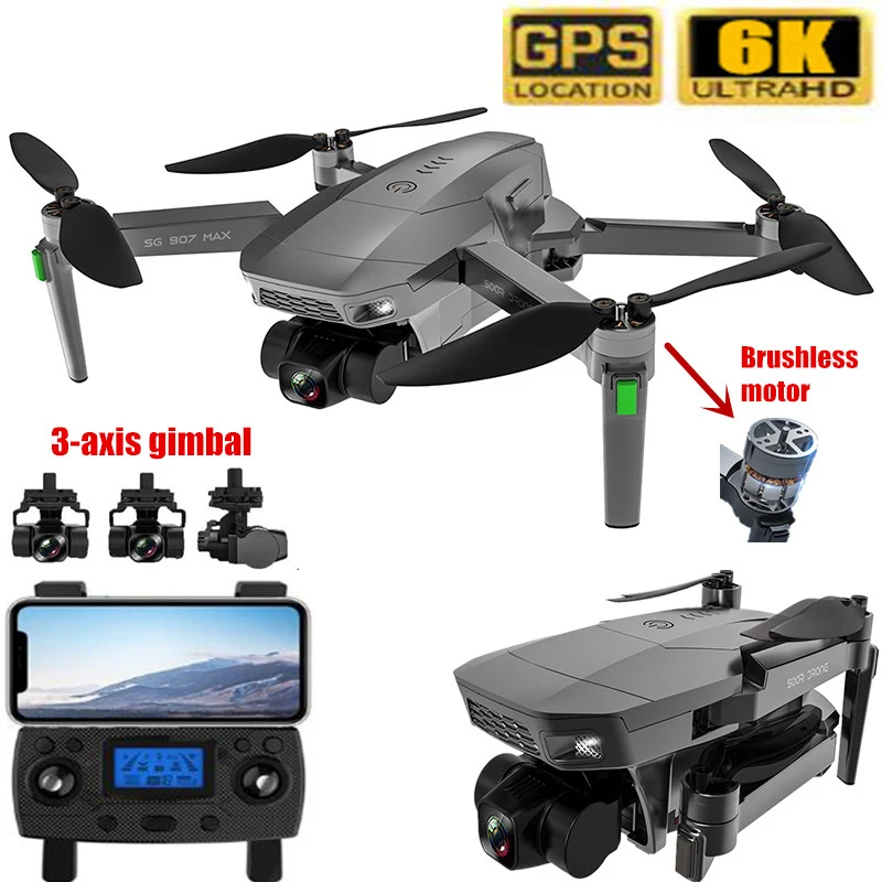 

Квадрокоптер складной, Радиоуправляемый, с 5G, Wi-Fi, FPV, 6 к, 3-осевой