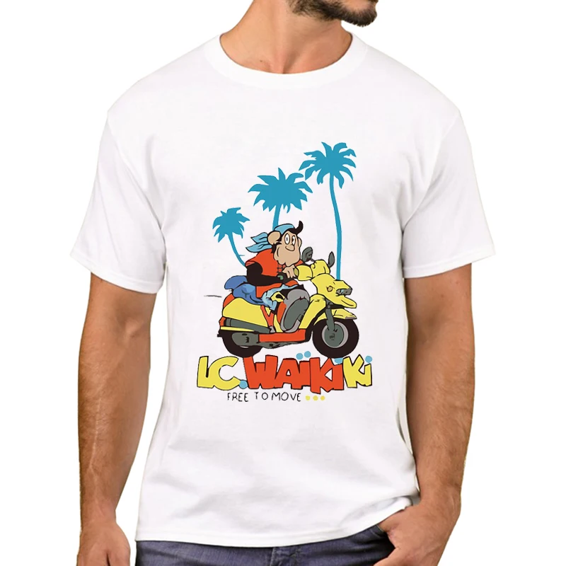 Футболка мужская хипстерская с принтом обезьяны LC Waikiki модная полутоновая