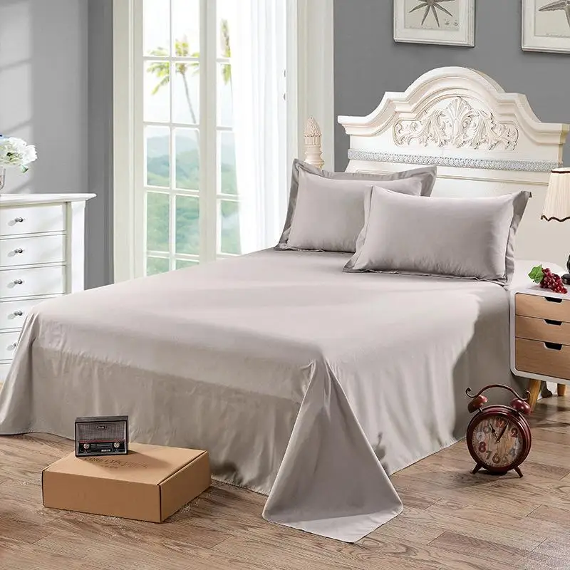 

40 Solid White Flat Sheet Polyester Bedding Sheets Sanding Flat Bed Sheet For Adults Children Students (No Pillowcase)
