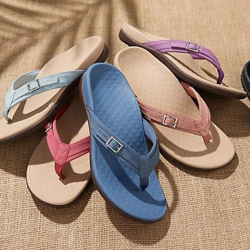 

Босоножки женские на танкетке, ортопедические сандалии на платформе, замшевые модные шлепанцы с открытым носком, Повседневная Уличная обув...