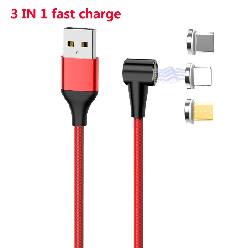 Магнитный кабель для быстрой зарядки 3 А Micro usb type C samsung Xiaomi iPhone lightnin магнитное