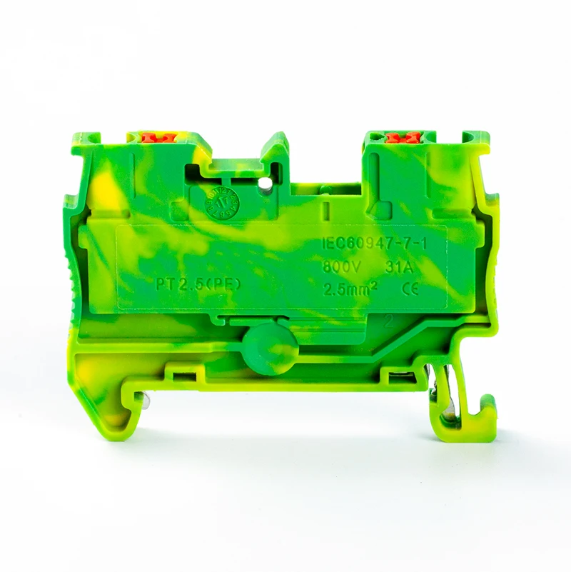 Быстрозаземляющий соединитель для проводки с нажимной клеммой проводов Din рейки