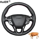 Чехол на руль автомобиля, Ручное шитье, отделка из воловьей кожи для Ford Mondeo Fusion 2013-2018 2019 EDGE 2015-2019 Galaxy 2016