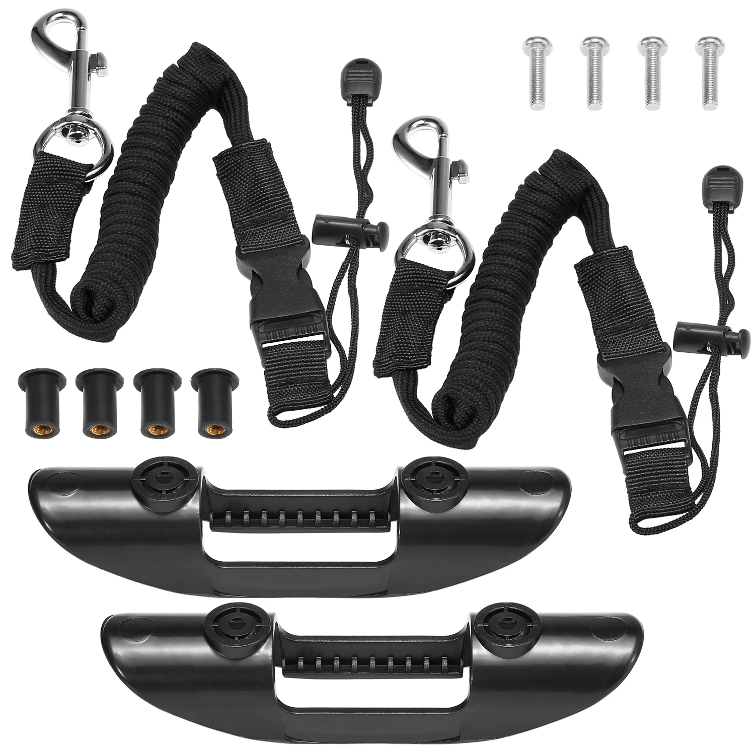 

2Pcs Set Kayak Paddle Holders Kayak Adjustable Safety Paddle Leashes Deck Mounted Clips Universal Kayak Accessories