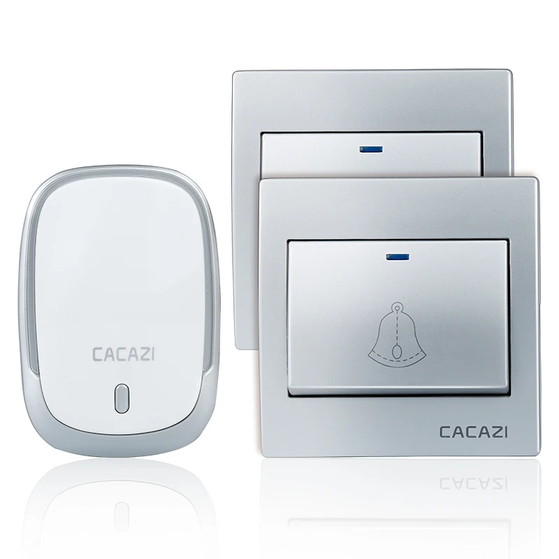 2 button 1 receiver Беспроводной дверной звонок CACAZI водонепроницаемый 1 Батарейная кнопка+ 2 приемника 300 м дистанционный светодиодный светильник Домашний Беспроводной звонок 36 колокольчиков 4 громкости - Цвет: 2 button 1 receiver