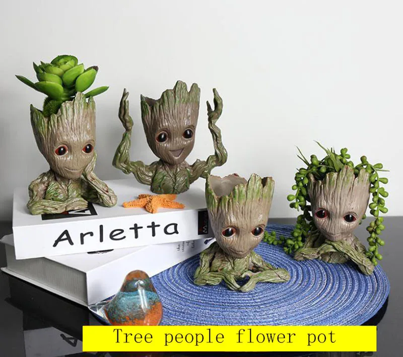 Цветочный горшок цветочный плантатор фигурки дерево человек милая модель