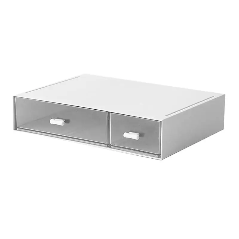 

Многофункциональная настольная коробка для хранения с двумя ящиками, 1 шт., пластиковый отсек для хранения, органайзер, контейнер для всякой...