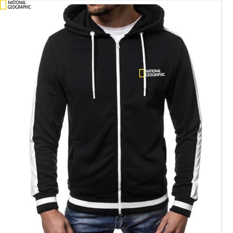 

National Geographic Print Jacke Hoodie 2021 Spring Autumn New Men Fashion Zipper Pullover Zipper Cardigan Jacket Hot Selling Top