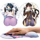 3d-коврик для мыши Genshin Impact, коврик для мыши Zhongli для косплея, силиконовый коврик для мыши с сексуальными ягодицами и подставкой под запястье, реквизит для косплея Xiao