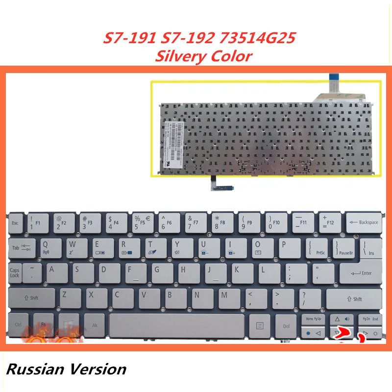 Русская клавиатура для ноутбука ACER S7 191 73514G25aws сменная Клавиатура