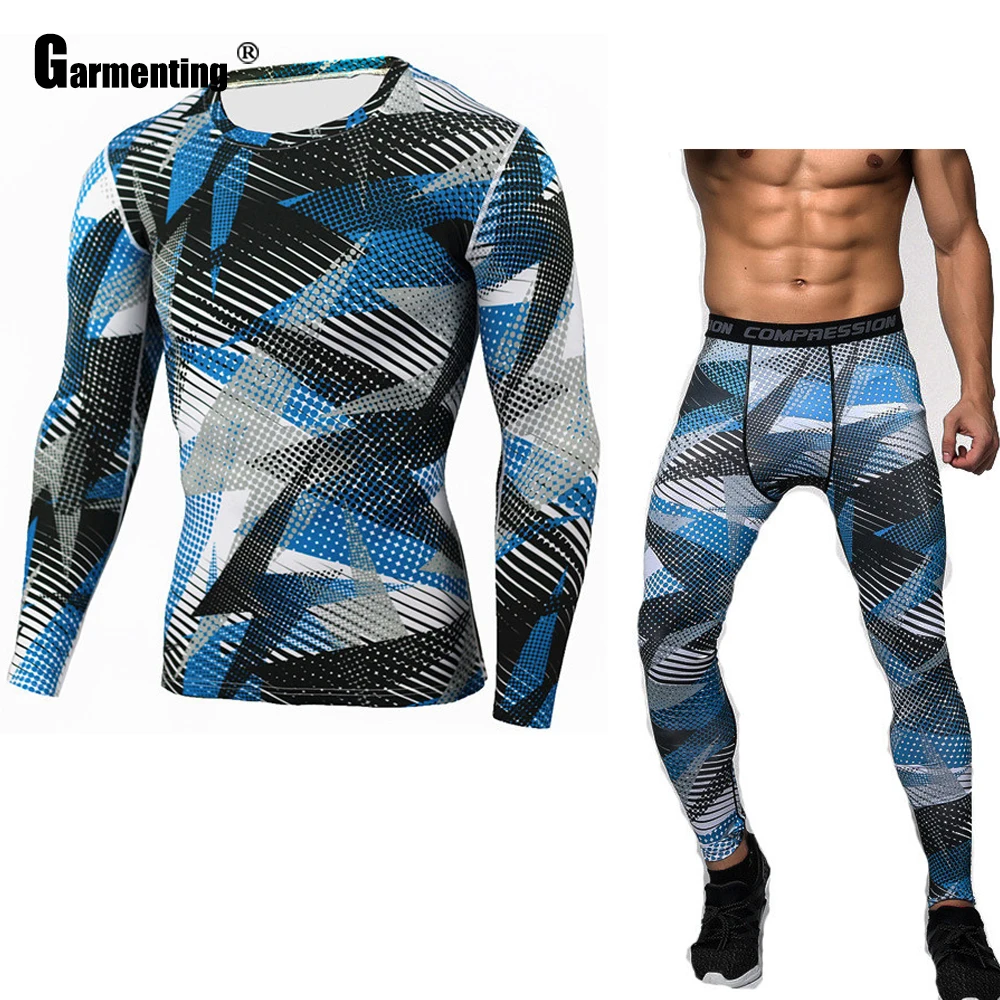 2021 Summer Latest Mens Tracksuit set Long Sleeve Shirt Top And Slim Pants Set Fashion 3D Print Sports Man Two Piece Outfit