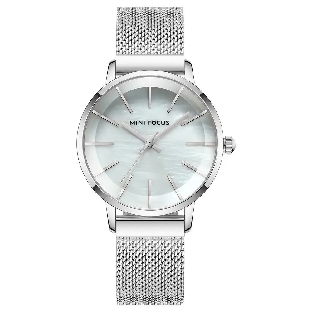 

2021 watch student simple female watch Japanese movement mother-of-pearl surface waterproof Milan mesh belt female watch watch