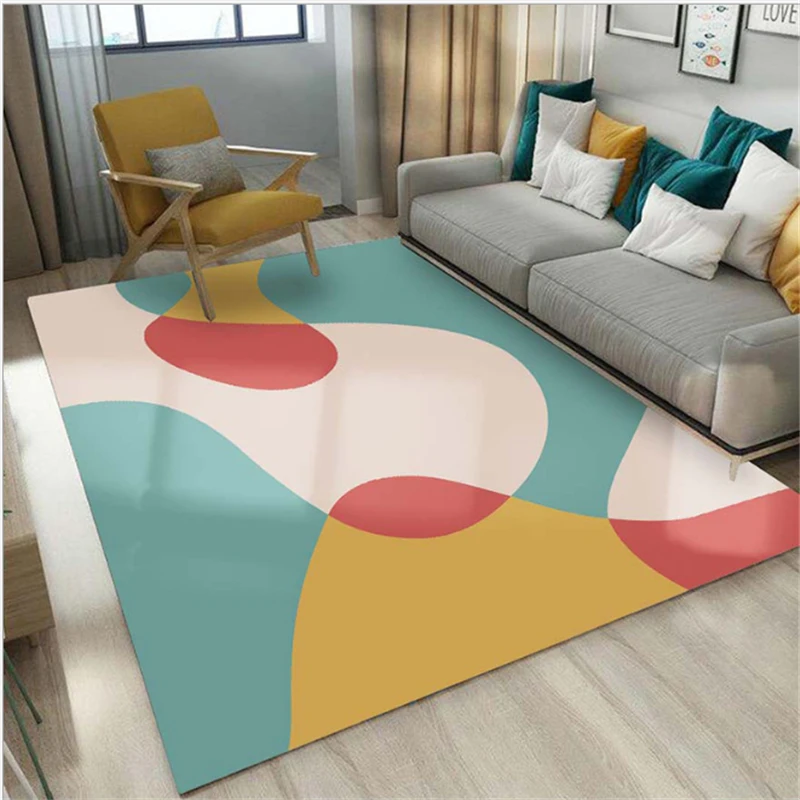 Скандинавские мягкие большие ковры с геометрическим узором для современной