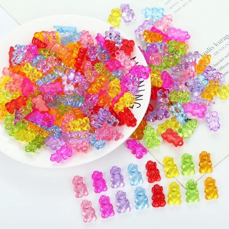 

10pcs Resin Gummy Bear Pendants Charms For Jewelry Making DIY Necklaces Bracelets Earring Charms Transparent Bear Charms Pendant