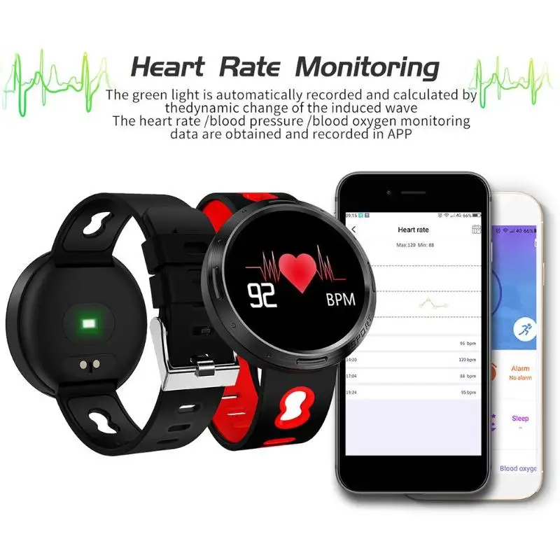 M58 Smartband IP68 водонепроницаемый монитор сердечного ритма сна будильник браслет