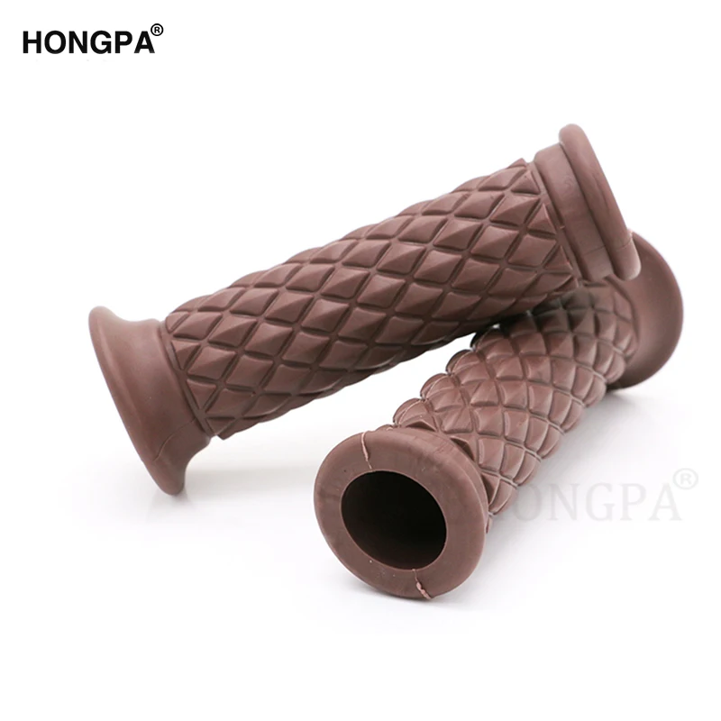 7/8&quot Handle Bar Retro Rubber Motorcycle Bike Vintage Handlebar Coke Bottle Hand Grip For Harley Truimph CG125 CB400 Cafe Custom |