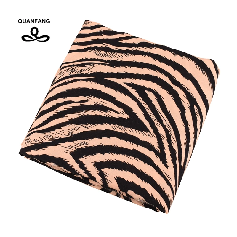 Ткань из хлопка с печатным принтом в стиле "зебра" для пэчворка, рукоделия, пошива одежды, кукол, простыней и рубашек. Размер: 50x140 см/шт.