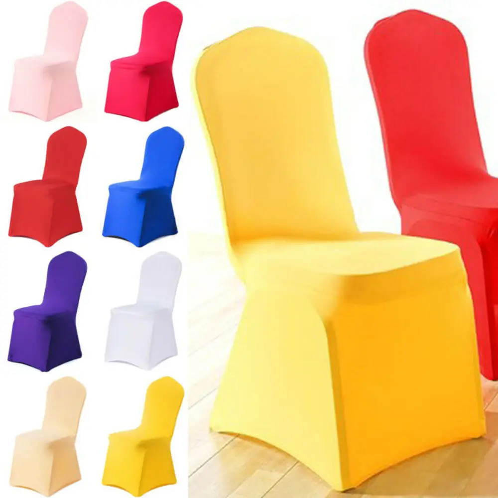 

Solid Chair Covers Spandex Wedding Banquet Anniversary Party Event Decor 12 Colours Dinner Chair Cover Spandex For Party Wedding