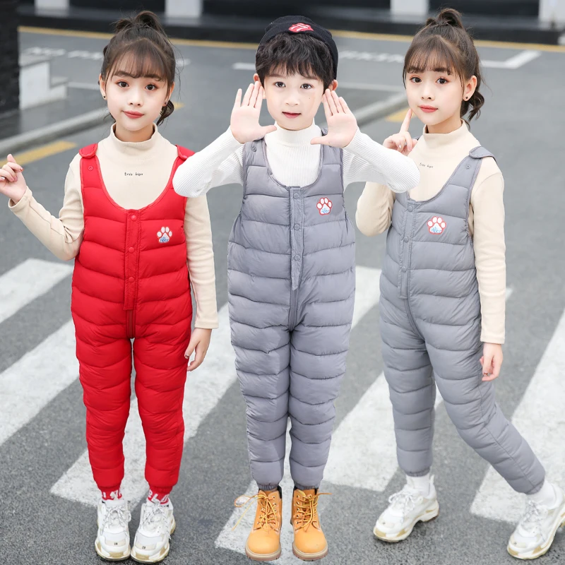 Зимние детские штаны хлопковые брюки для девочек модные мальчиков теплые