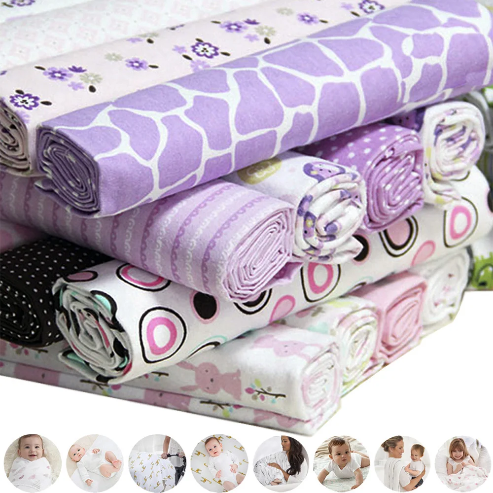 

4Pcs/Lot Muslin 100% Cotton Flannel Baby Swaddles Soft Newborns Blankets Baby Blankets Newborn Muslin Diapers Baby Swaddle Wrap