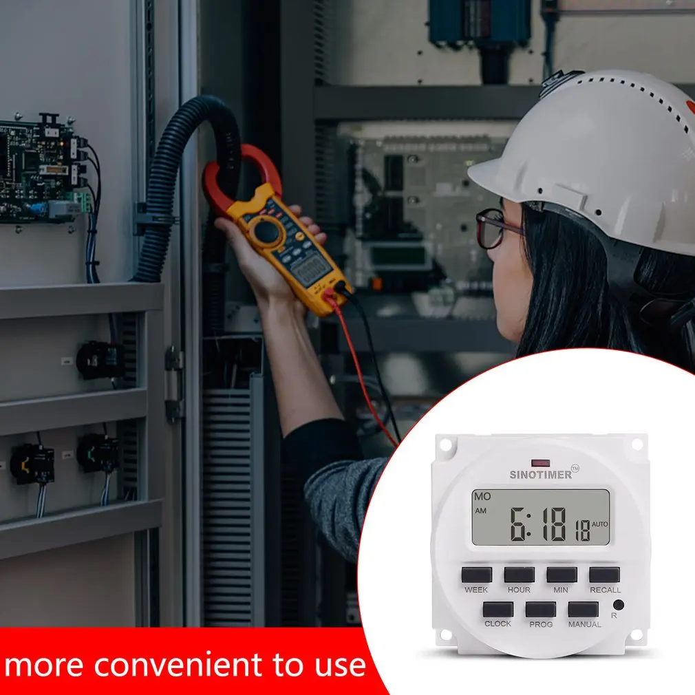 TM618H DC 12V 24V AC 110V 120V 220V 230V Volt Voltage Output Digital 7 Days Weekly Programmable Timer Switch Time Relay Control |