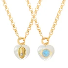 Богемное женское ожерелье с подвеской в виде сердца, ожерелье из ракушек для женщин, винтажное ожерелье с подвеской в виде ракушек, Турецкий Дурной глаз, этническое ожерелье