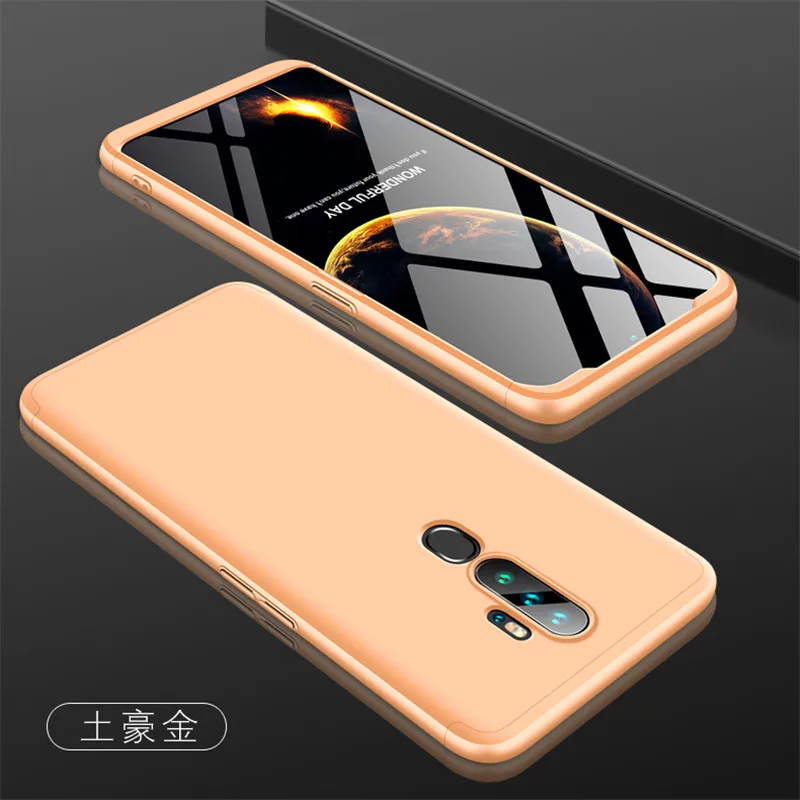 Oppo A5 A11X чехол A52020 360 градусов полное покрытие защищенное матовое твердое покрытие для Oppo A9 цветное покрытие со стеклянной пленкой