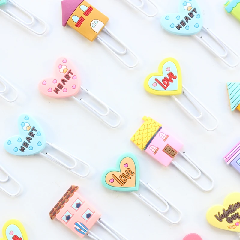 Domikee, креативные милые корейские kawaii металлические школьные скрепки, скрепки для студентов, Детские закладки, Подарочные канцелярские принадлежности, 3 шт