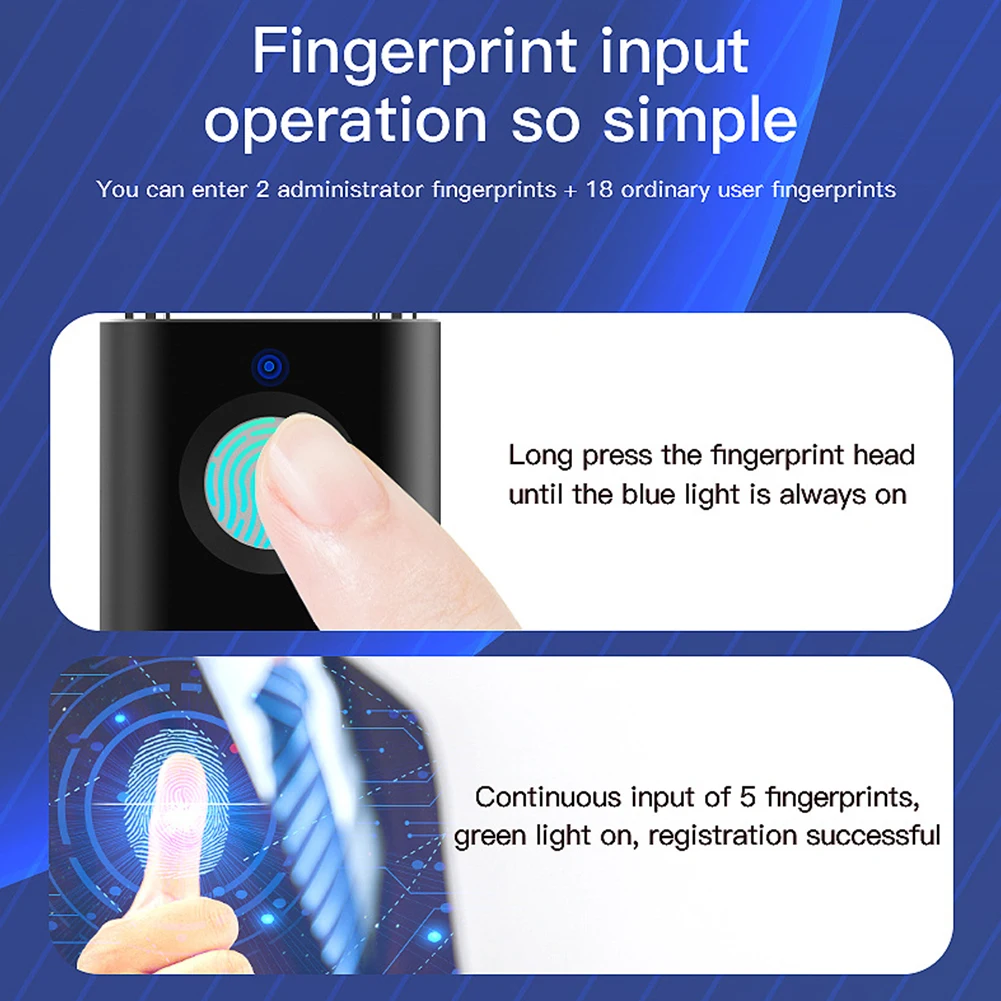 

Anti Theft Smart Keyless Gym USB Rechargeable Backpack Door Lock Fingerprint Padlock Quick Unlock Travel Luggage School Suitcase