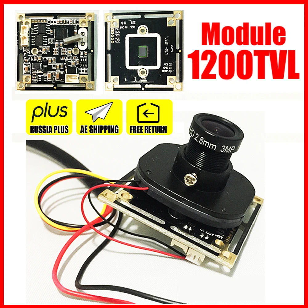 

Chip Module 1200TVL CMOS HD CCTV CAMERA 960H CVBS board complete Finished Monitor ircut+2.8mm+cable product development service