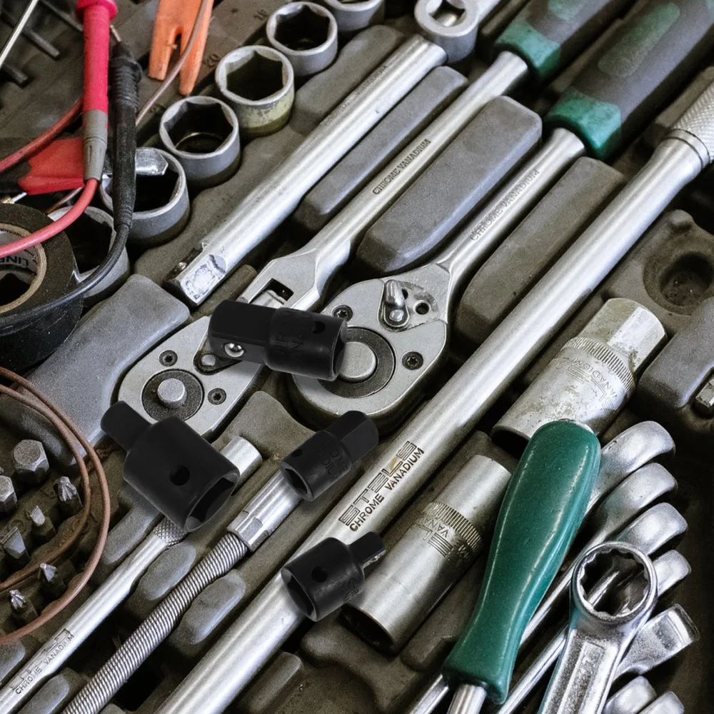 

4 Pcs 1 Set Sturdy Socket Adapters Professional Socket Converter Set (Black)