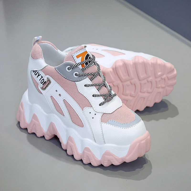 Кроссовки на танкетке 10 см/3 9 дюйма модная женская обувь массивные кроссовки