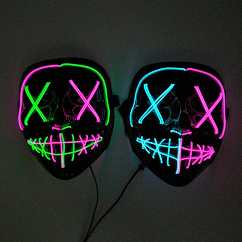

Halloween Party Masks Scary Light up LED Masks Carnival Glow Party DJ Club Lighting Mask Festival Cosplay Costume Masque Decor