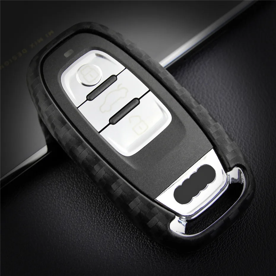 

KUKAKEY ключи чехол КРЫШКА ДЛЯ Audi A4 S4 B7 B8 A6 A5 A7 A8 Q5 S5 S6 Q7 углеродного волокна Автомобильный держатель для ключей на сумку брелок Брелок-ракушка