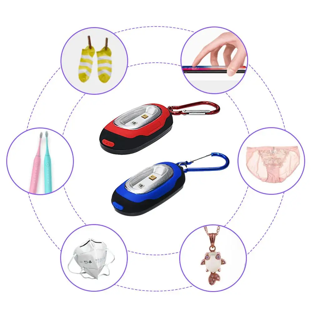 Портативный мини брелок UVC бактерицидная лампа 270 нм УФ для стерилизации багажа