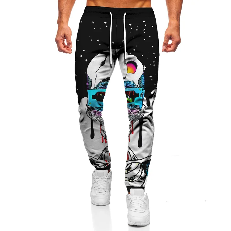 

Skull 3D Printing Men's Pants Hip Hop Rock Goth Punk Fashion Oversized Loose Sweatpants Jogger Gym Fitness Pants Fall 2021