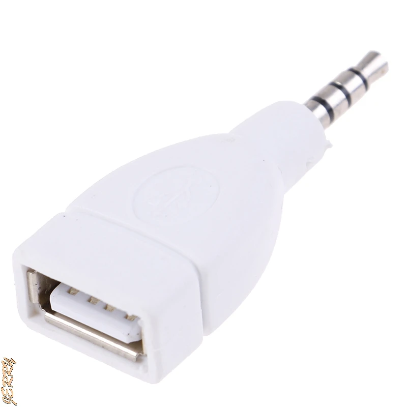 

1 Pcs Converter Adapter USB 2.0 Female To 3.5mm Male AUX Audio Car Plug Jack White USB Audio Adapter