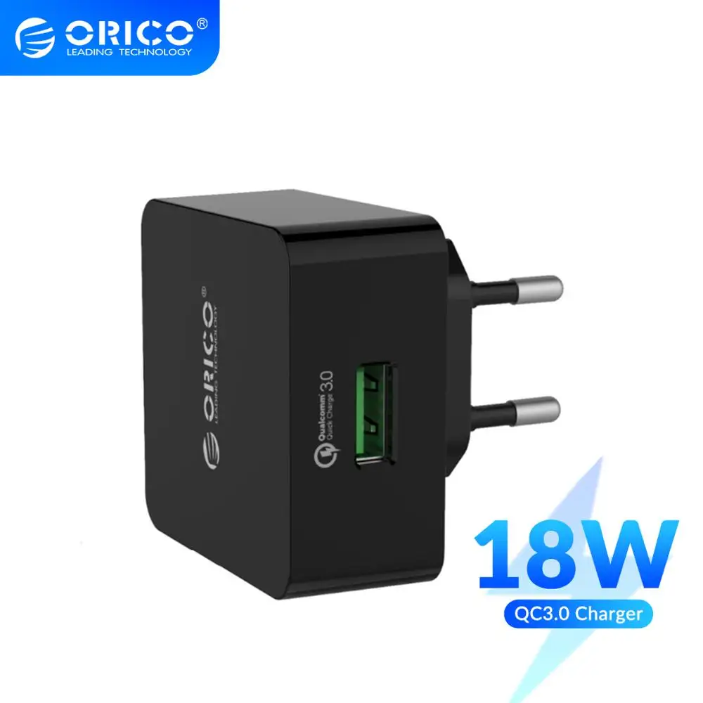 ORICO QC2.0/QC3.0 18 Вт Быстрое Зарядное устройство USB настенное зарядное дорожный