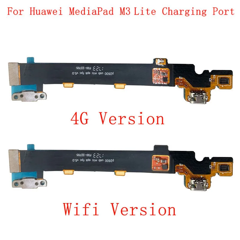 

Разъем для USB-порта для зарядки, запчасти для платы, гибкий кабель для Huawei MediaPad M3 Lite 10, гибкий кабель, Запасная часть