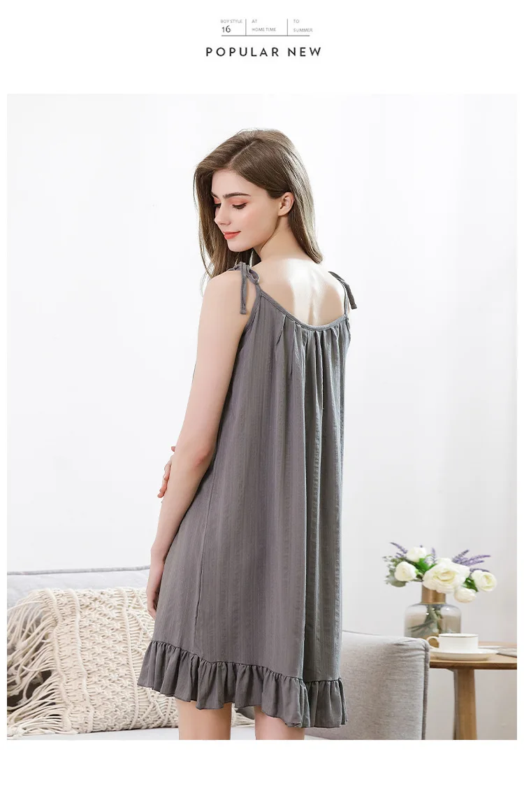 Модальная летняя длинная ночная рубашка пижама женское интимное платье для сна