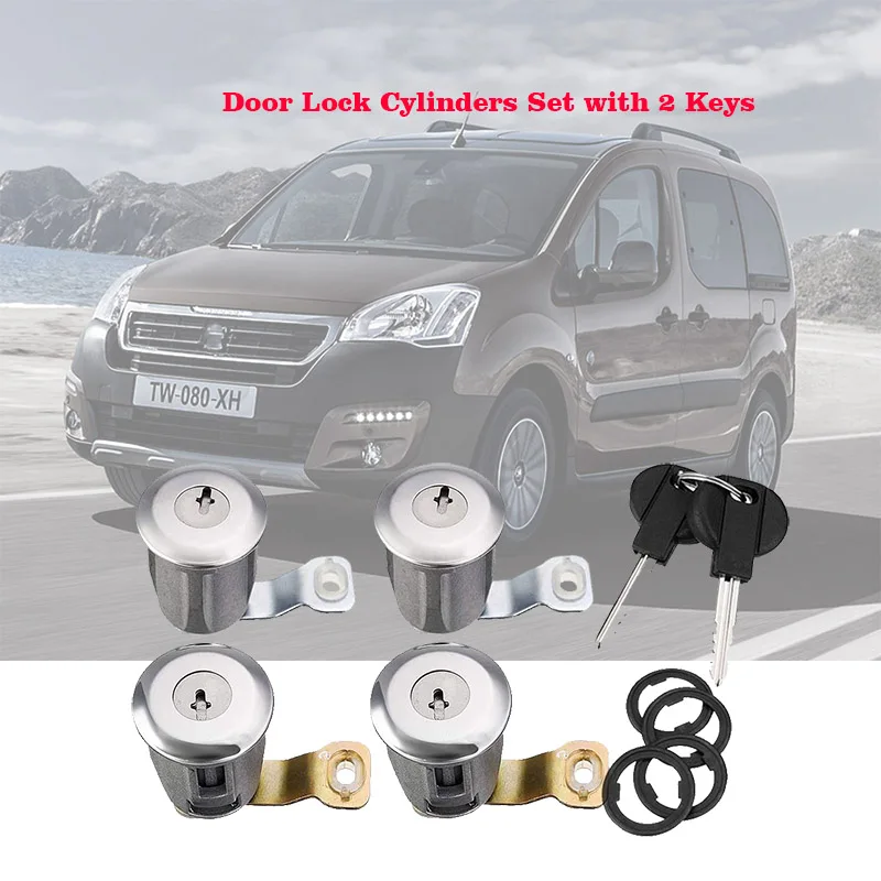 Комплект цилиндров замка двери 252522 с двумя ключами для Peugeot/Citroen Partner Berlingo Xsara Picasso