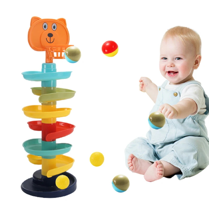 

Rolling Ball Pile Tower Puzzle Babys Toys Rattles Spin Track Montessori Educational Newborn Toys For Kids 1 & Hobbies