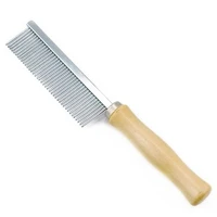 single row comb for pets with wooden handle cat and dog large 19 5cm single